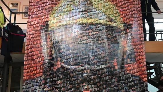 Mosaico compuesto por los bomberos de Málaga con fotos de las muestras de apoyo recibidas. 