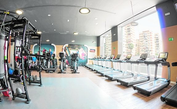Una de las salas del centro deportivo de Los Guindos de la cadena Synergym, que cuenta con otras siete instalaciones en la provincia. 