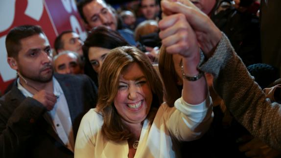 Susana Díaz en el anuncio de su candidatura 