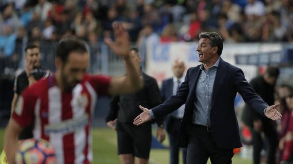 Míchel, durante el partido