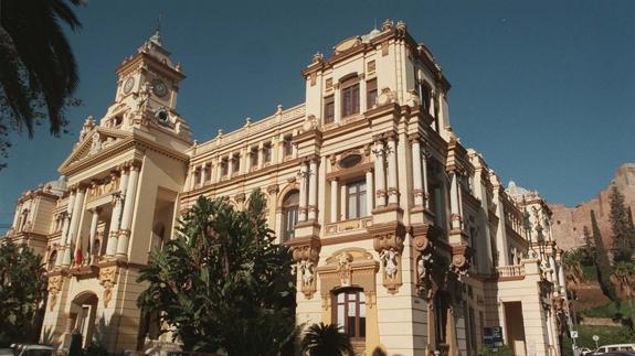 Vista panorámica del Ayuntamiento de Málaga.