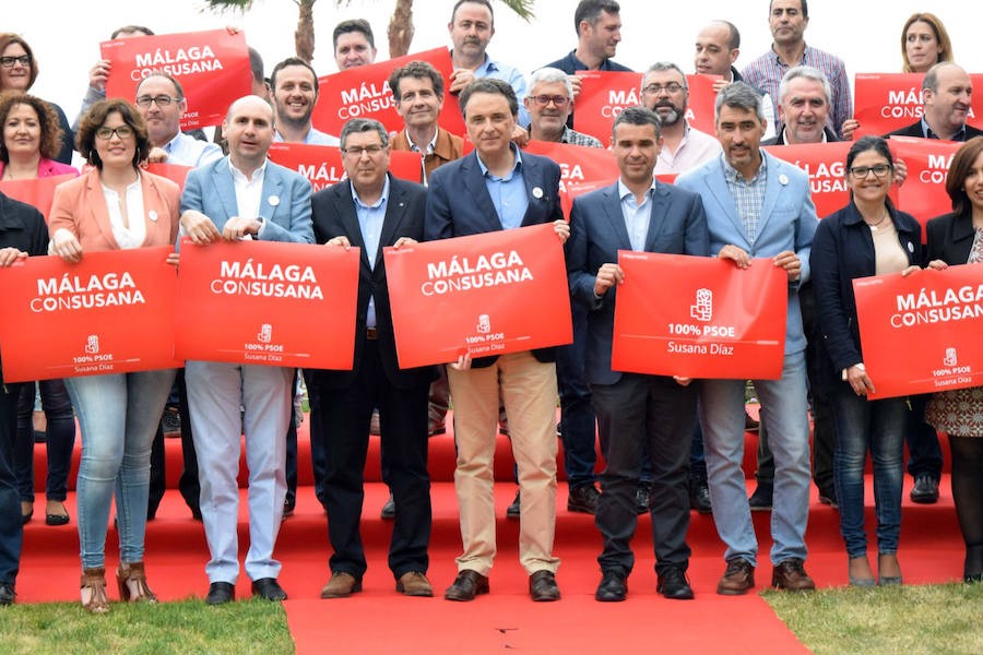 Grupo de apoyo de alcaldes y portavoces del PSOE de Susana Díaz en Málaga. 