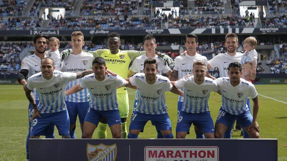 Once inicial del Málaga en el partido del pasado sábado en La Rosaleda contra el Valencia.
