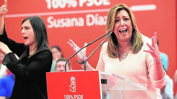 Susana Díaz, en su intervención en Gijón este sábado.