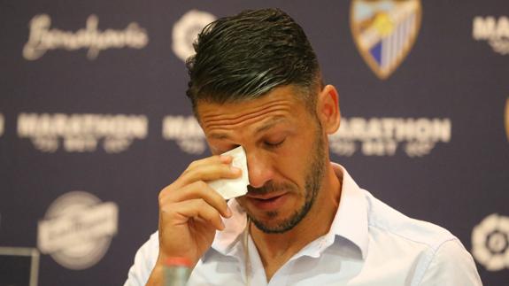 Demichelis, emocionado, durante la rueda de prensa.