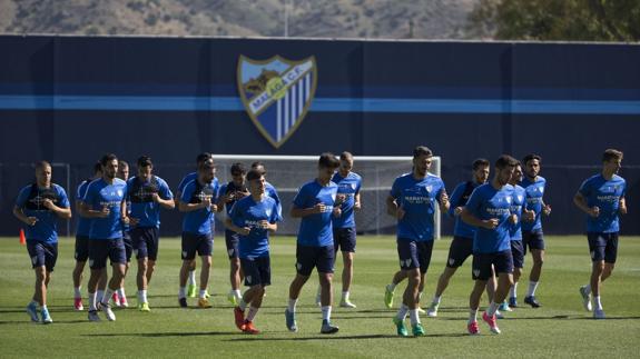Uno de los últimos entrenamiento del Málaga antes del final de la Liga.