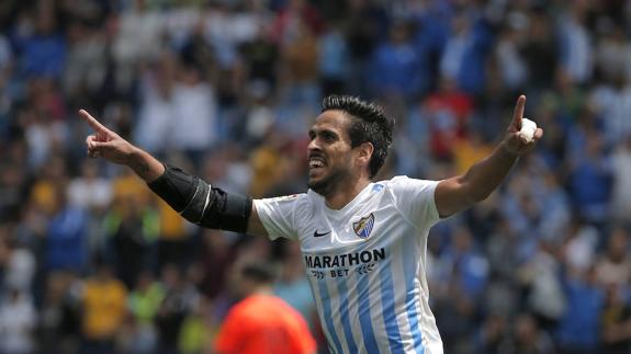 Recio celebra su gol al Valencia, el primero suyo esta temporada.