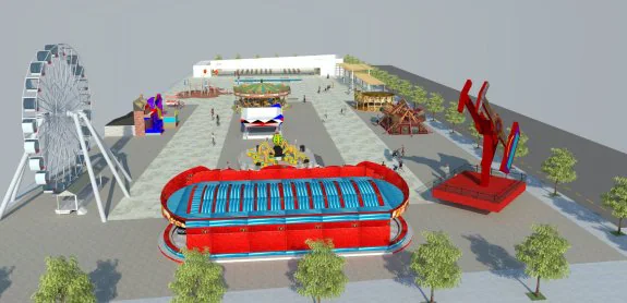 Maqueta del futuro recinto ferial, que se ubicará en la calle José Calderón.