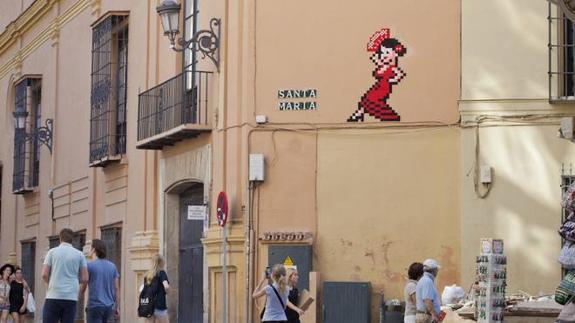 Más de la mitad de los mosaicos de Invader en Málaga serán retirados