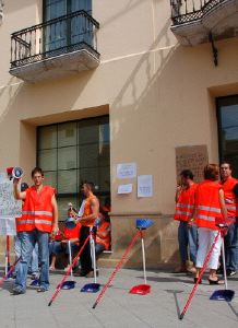 Protesta de empleados. / E. G.