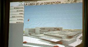 LUZ VERDE. Un detalle de la imagen que presentará el nuevo centro hospitalario linense / SUR