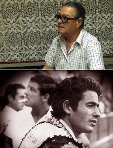 PEPE MERA. En un instante de la entrevista y abajo Pepe detrás de Miguelín en La Línea. / SUR