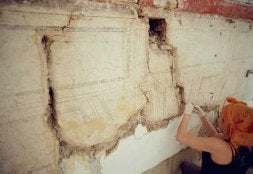 Aspecto de las pinturas aparecidas junto a la calle Nosquera. / OMAU-AYTO. DE MÁLAGA