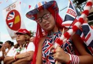 Una gibraltareña celebra el National Day. /SUR