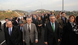 De la Torre, Griñán, Blanco y Gámez, ayer, durante el acto inaugural. ::
ANTONIO SALAS