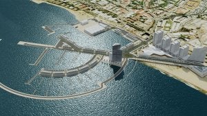 Boceto del proyecto de ampliación del puerto de La Bajadilla. :: Josele-Lanza