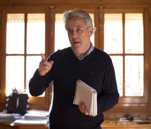 Emilio Alba, durante una explicación.