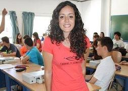 Vereda, durante la charla en el IES Capellanía. :: Sur