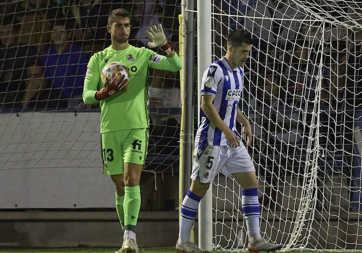 Zubiaurre, en su único partido oficial como jugador de la Real Sociedad.