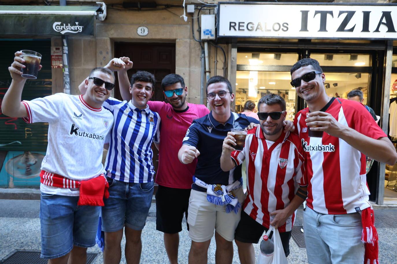 Ambiente magnífico en la previa del Real Sociedad-Athletic