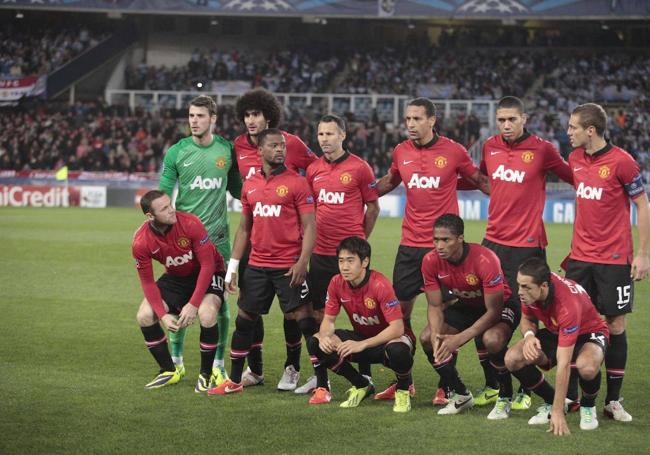 Los once jugadores del Manchester United.