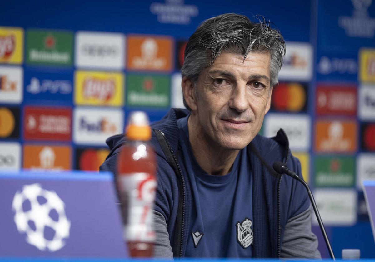 Imanol, en la rueda de prensa previa al partido de Champions