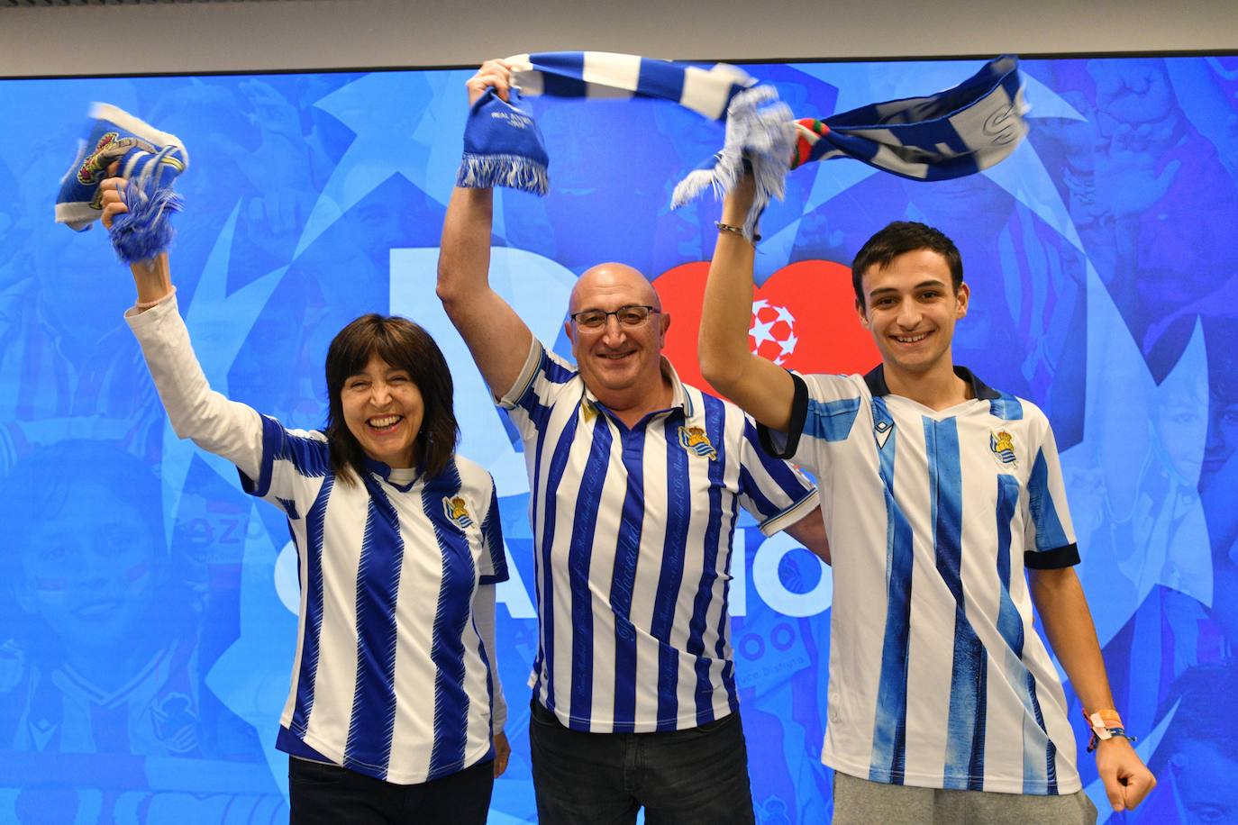 Belén Solana, Félix Leal e Iñigo Leal.