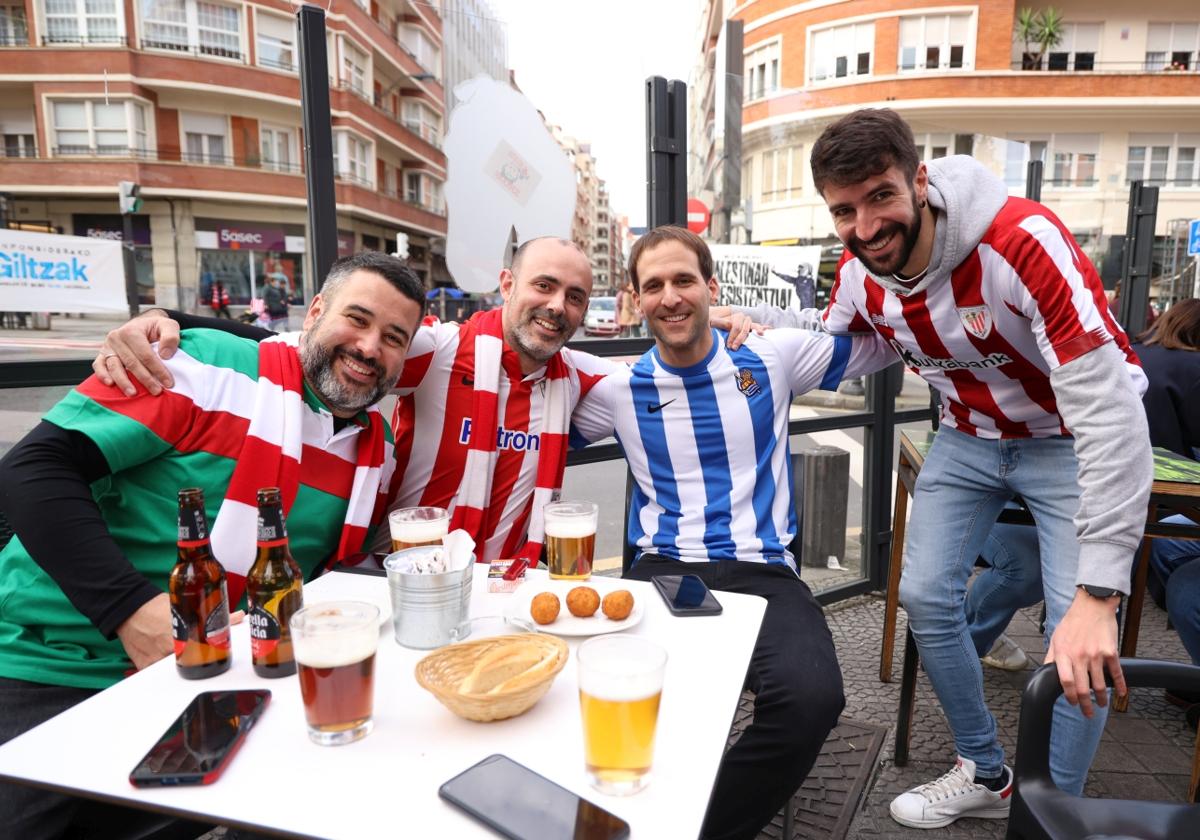 Las aficiones calientan motores antes del derbi