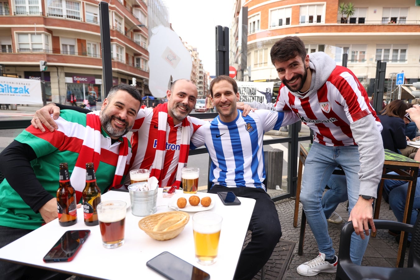 Las aficiones calientan motores antes del derbi