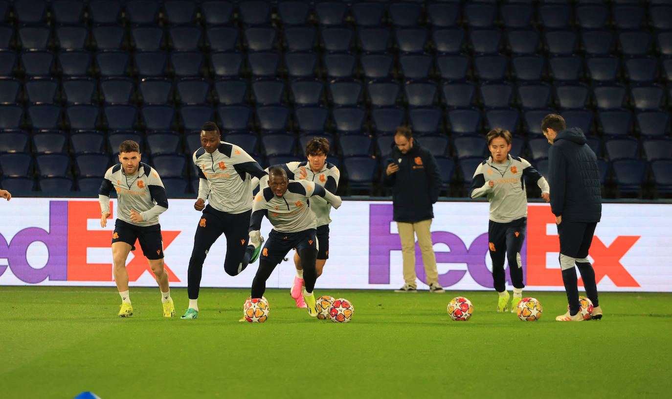 Las imágenes del entrenamiento de la Real Sociedad en el Parque de los Príncipes