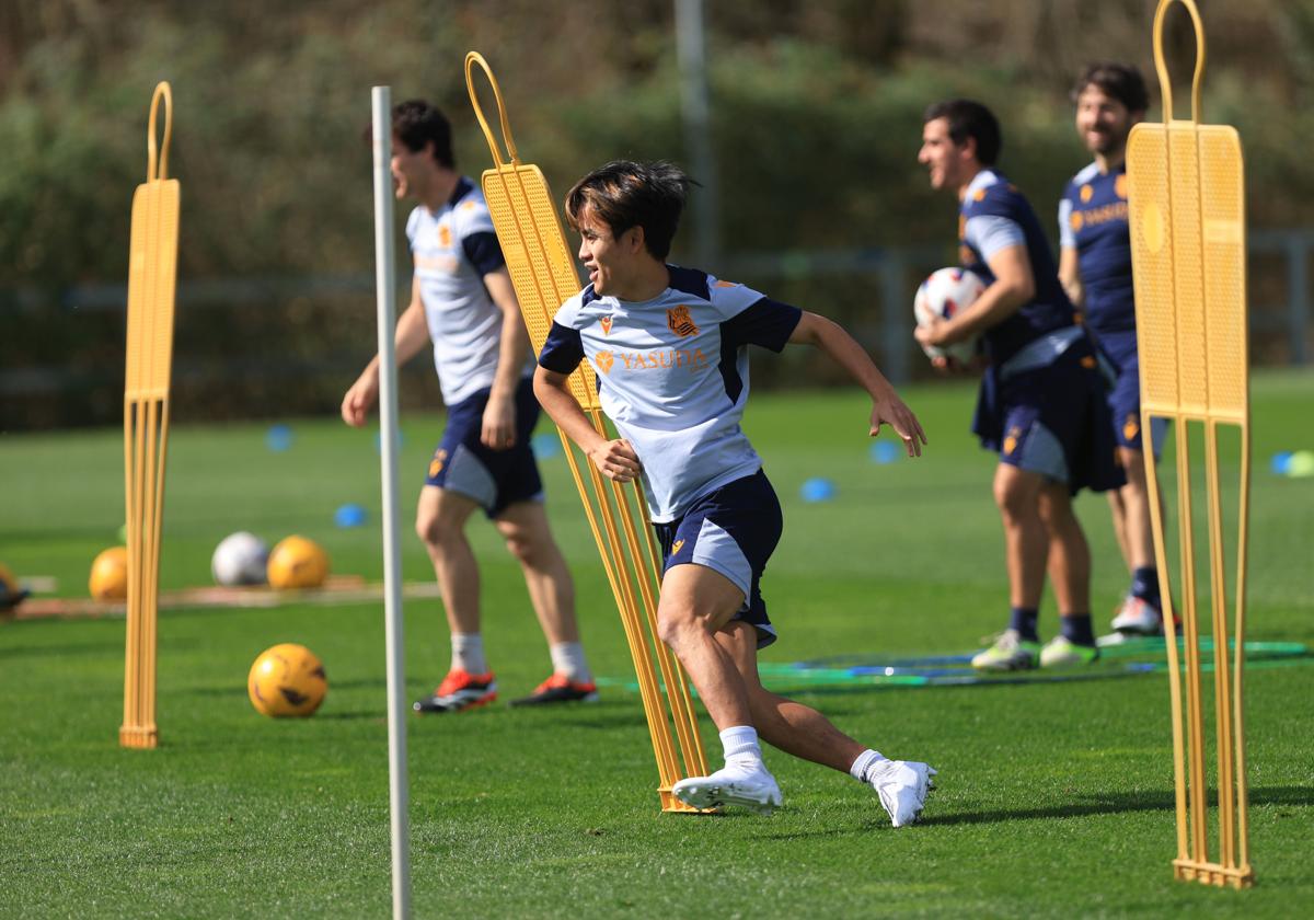 Take Kubo, este jueves en Zubieta.