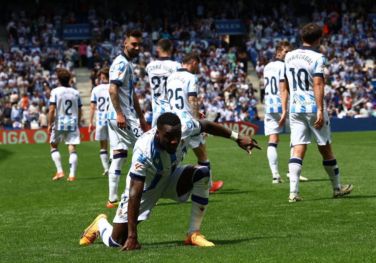 Becker celebra su gol ante Las Palmas.