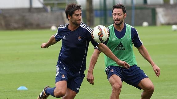 Sesión de entrenamiento de este lunes. 