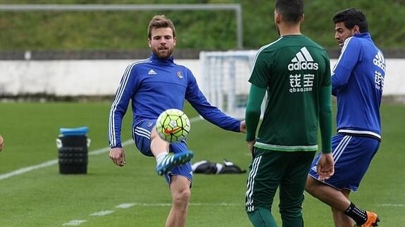 Illarramendi, durante un entrenamiento en Zubieta