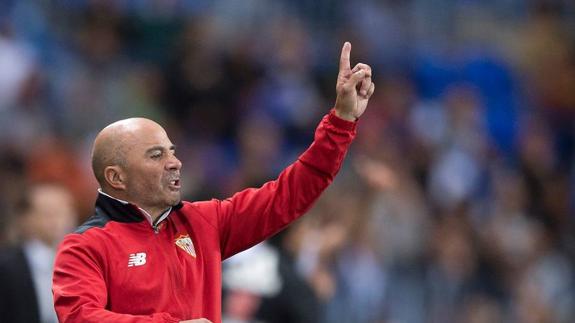 Jorge Sanpaoli, durante el encuentro contra la Real Sociedad.