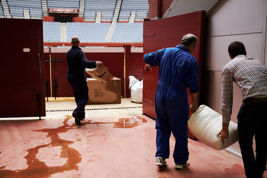 Los primeros toros, los sobreros y los bueyes han llegado a Illunbe para la feria taurina de la Semana Grande donostiarra..
