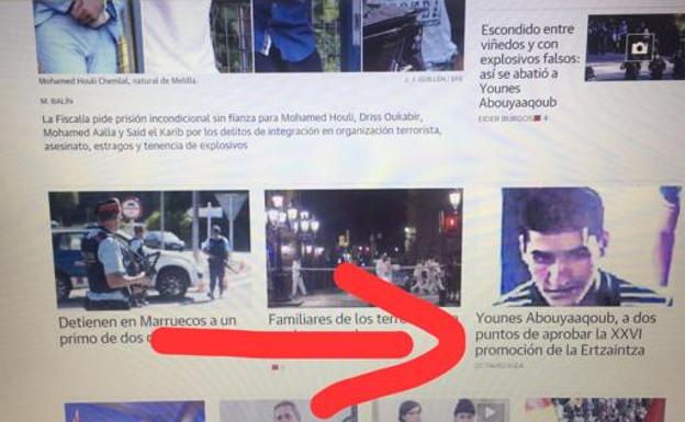 Imagen de la manipulación que sufrió una de los artículos publicado por este periódico.. 