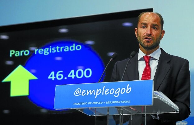 El secretario de Estado de Empleo, Juan Pablo Riesgo, presentó los datos de agosto. 