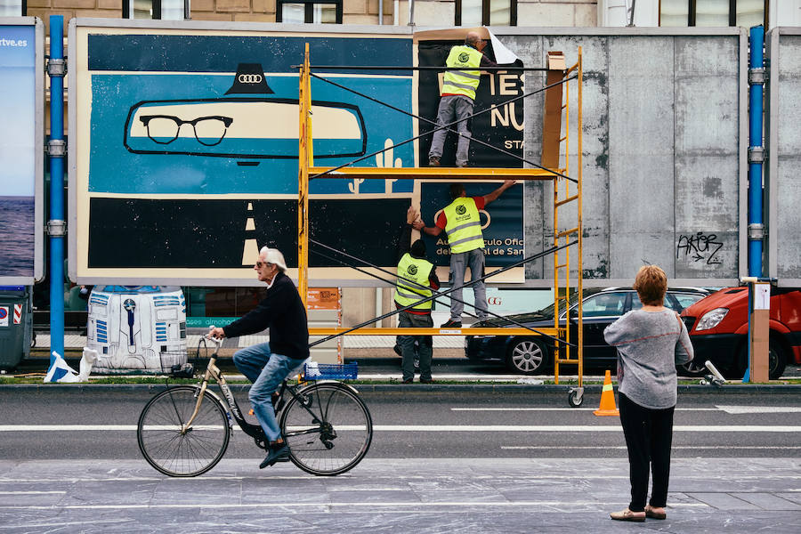 El exterior del Kursaal donostiarra está 'tomando forma' de cara al arranque el próximo viernes del Zinemalida.