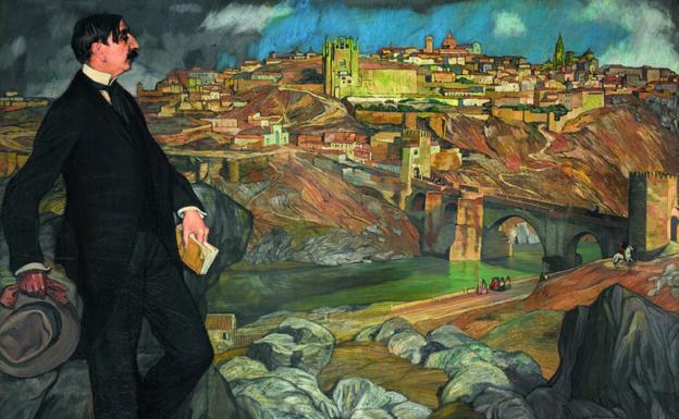 'Retrato de Maurice Barrès', con Toledo al fondo.