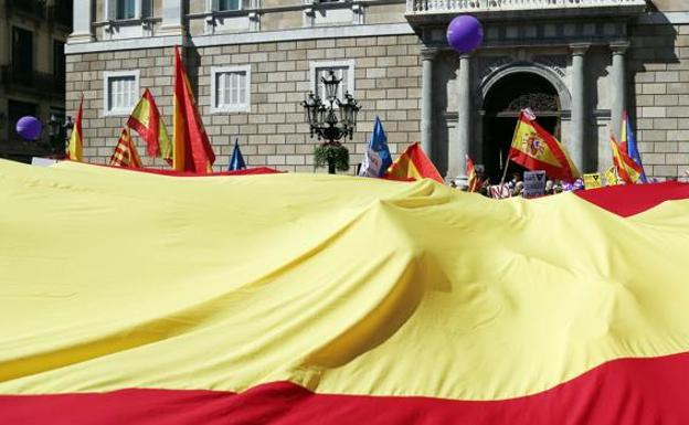 Manifestación de Sociedad Civil Catalana en Barcelona el pasado marzo.