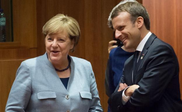Angela Merkel y Emmanuel Macron, este jueves en Bruselas