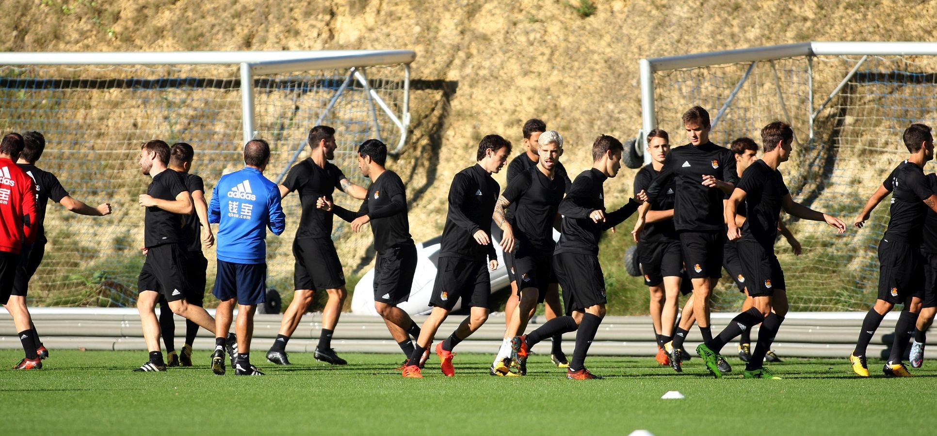 Los jugadores de la Real Sociedad se han ejercitado en Zubieta para preparar el encuentro de Copa ante el Lleida