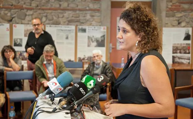 La portavoz de la CUP Núria Gibert, hoy en Perpiñán.