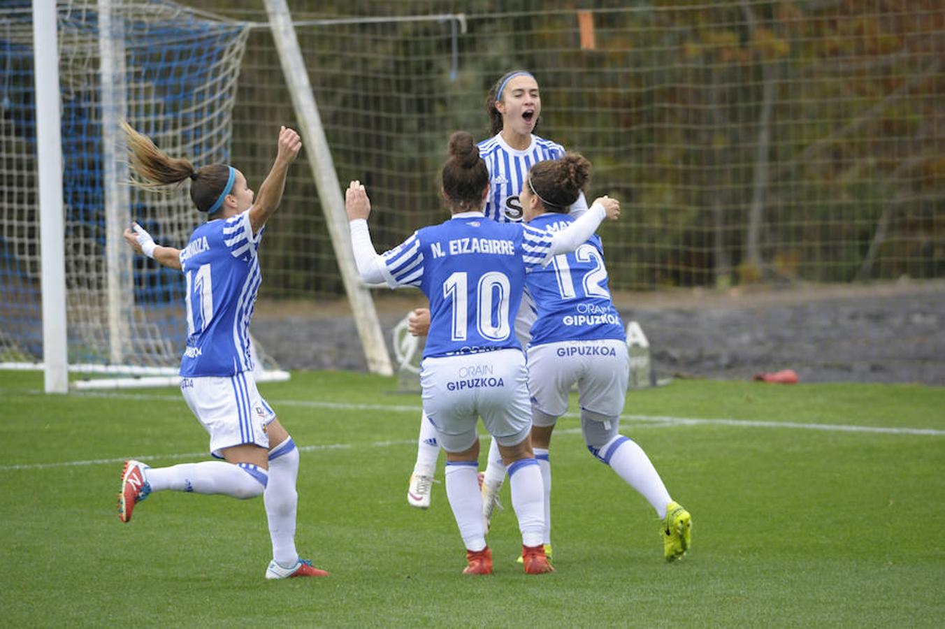 El partido de la novena jornada de la liga femenina de primera división se ha jugado este domingo a las 12.00 horas en Zubieta. El equipo txuriurdin ha vencido a su rival 3-0 en casa.