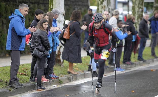 Alain Irazu, en pleno esfuerzo durante la Behobia-San Sebastián del pasado domingo.