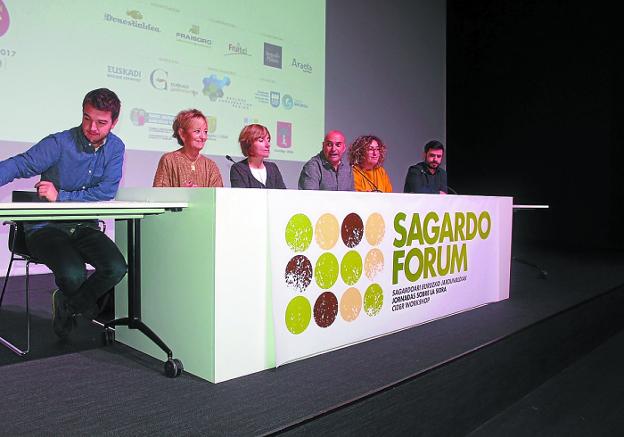 Imagen de la presentación del Sagardo Forum que se celebra en Orona Ideo.