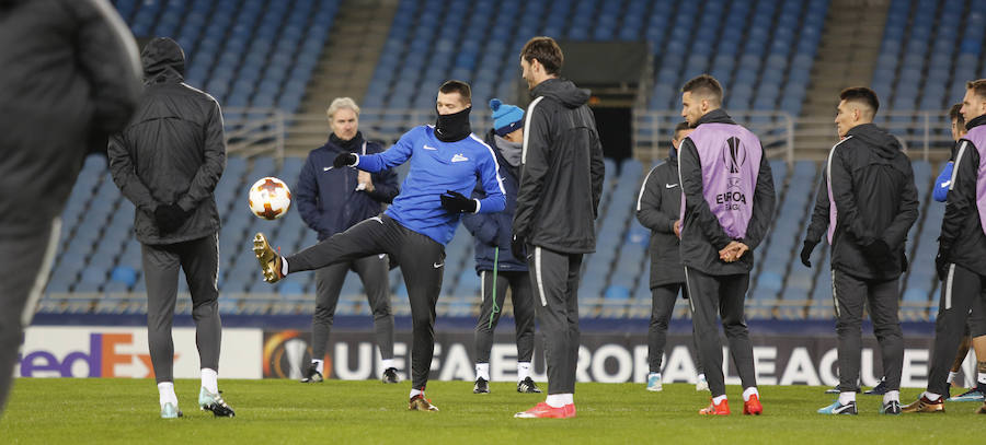 El Zenit entrena en Anoeta