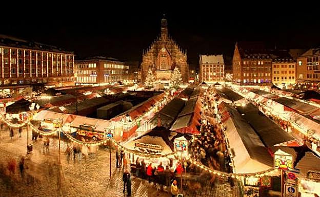 Mercado navideño en Núremberg.