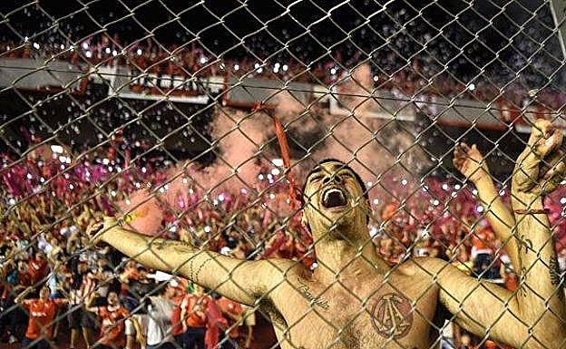Hinchas del Flamengo durante un partido. 